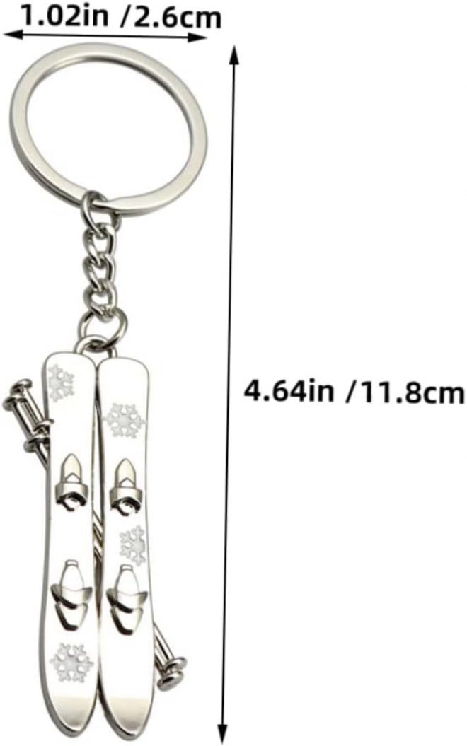 Didiseaon 4pcs Stylish Skiing Pendant Keyring for Winter Sports Enthusiasts Durable Lightweight Car Bag Accessory for Ski Lovers - Image 2