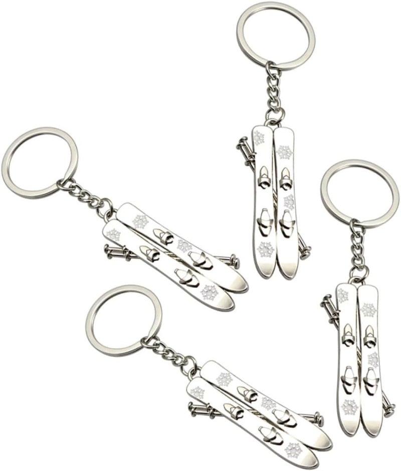 Didiseaon 4pcs Stylish Skiing Pendant Keyring for Winter Sports Enthusiasts Durable Lightweight Car Bag Accessory for Ski Lovers - Image 1