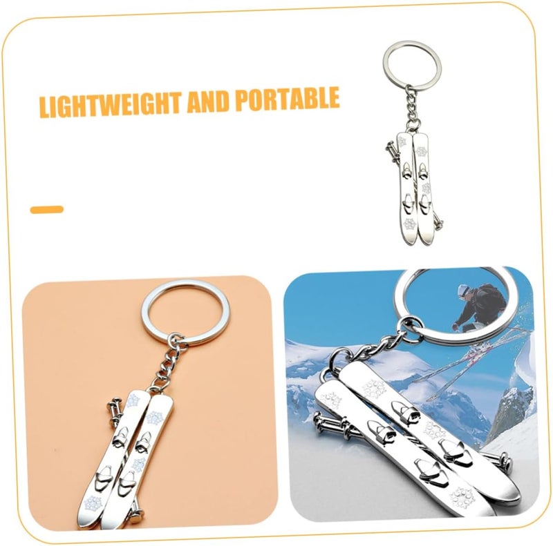 Didiseaon 4pcs Stylish Skiing Pendant Keyring for Winter Sports Enthusiasts Durable Lightweight Car Bag Accessory for Ski Lovers - Image 3