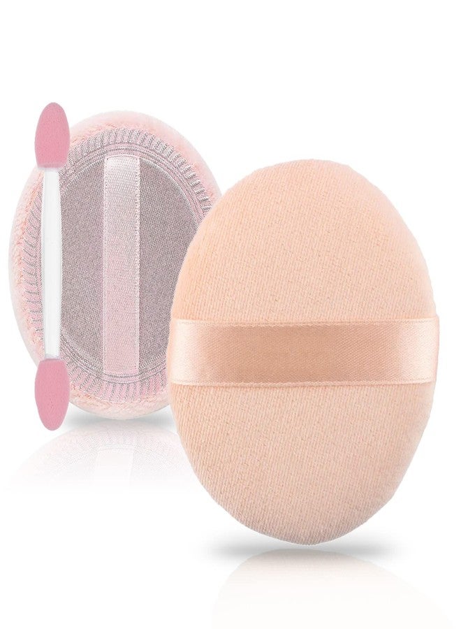 Majestique 2Pcs Flat Powder Puff with Grip, Makeup Sponge with Stick for Liquid, Cream, and Powder - Color May Vary - Image 1