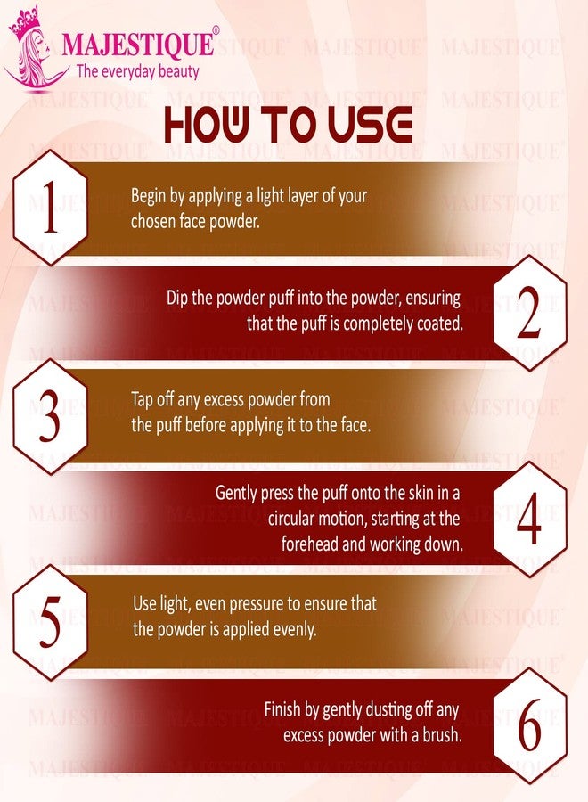 Majestique 2Pcs Flat Powder Puff with Grip, Makeup Sponge with Stick for Liquid, Cream, and Powder - Color May Vary - Image 3