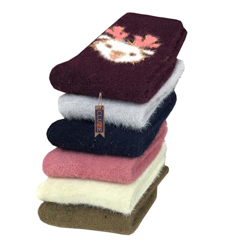 CLUZE Polyester Kids Super Soft Cozy Warm Stretchy Fuzzy Winter Ankle Length Socks For Boys Girls Pack Of 3 Free Size, Multicolour - Image 1