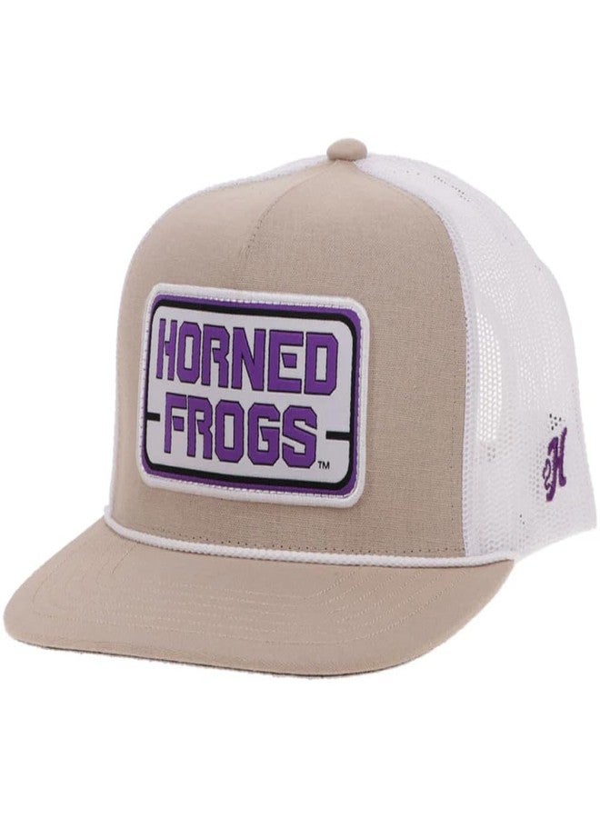 HOOEY Men's TCU Officially Licensed Collegiate Adjustable Snapback Hat w/Rectangle Patch - Image 1
