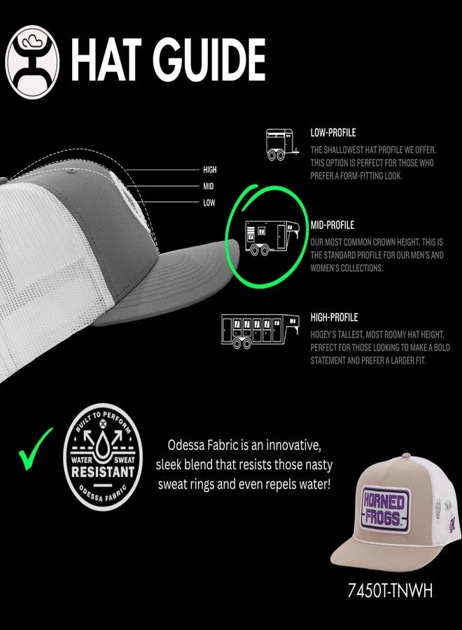 HOOEY Men's TCU Officially Licensed Collegiate Adjustable Snapback Hat w/Rectangle Patch - Image 3
