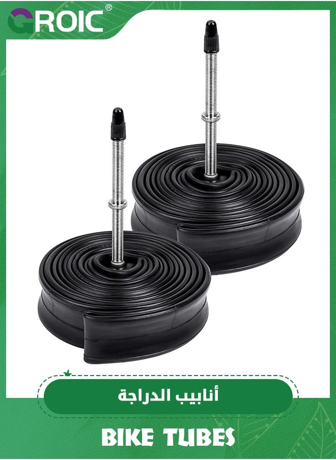 GROIC - 2 Pcs 700*23-32C Road Bike Inner Tubes with 48mm Presta Valve Stem, Bicycle Butyl Inner Tube Replacement for Road Bikes,  FV48mm Presta Valve Stem, Bicycle Inner Tube Replacement for Road Bikes - Image 1