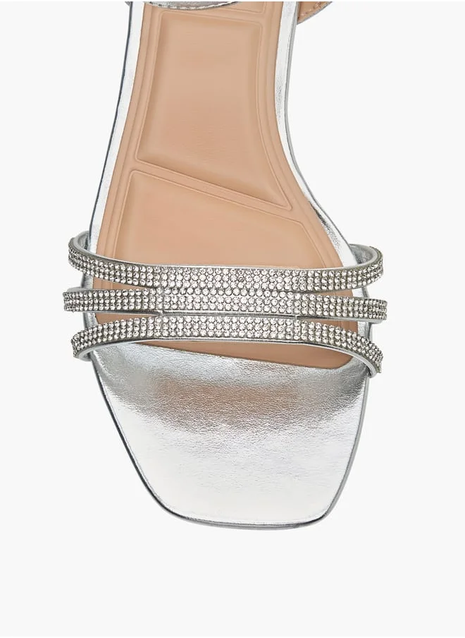 سيليست Womens Embellished Sandals With Block Heels And Buckle Closure Ramadan Collection