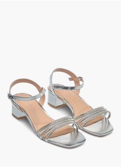 Celeste Womens Embellished Sandals With Block Heels And Buckle Closure Ramadan Collection  - Image 2