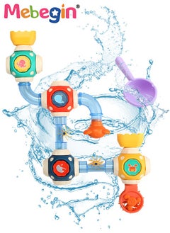 MEBEGIN Baby Bathtub Toy with Unique Design, Safe Colorful Waterwheel, Baby Bath Splash Toy with 4 Strong Suction Cups, Fun Animal Waterfall Set  with Water Ladle, Waterfall Shower Toys, Made of Skin Friendly ABS Material, Smooth Edge  - Image 2