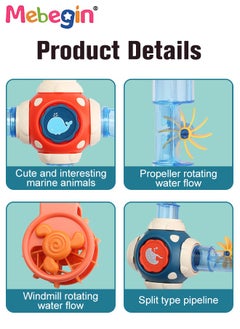 MEBEGIN Baby Bathtub Toy with Unique Design, Safe Colorful Waterwheel, Baby Bath Splash Toy with 4 Strong Suction Cups, Fun Animal Waterfall Set  with Water Ladle, Waterfall Shower Toys, Made of Skin Friendly ABS Material, Smooth Edge  - Image 4