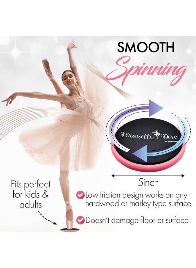 Zenmarkt Ballet Pirouette Disc for Dancers - Portable Turn Disc for Dancing on Releve, Gymnastics and Ice Skaters - for Better Pirouette Technique, Releve, Turns and Dance Spinning (Pink) - Image 4