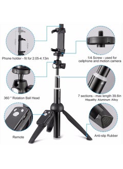 Y&D SYOSI Tripod Monopod Selfie Stick, 40 In Portable Stick Phone Compatible with Wireless Remote Shutter Control for iPhone 14 13 12 11 Pro max X 8 Plus Samsung Galaxy S23 S22 S21 S20 S10  - Image 2