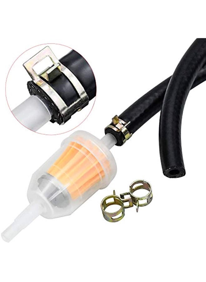 Generic Petrol Hose Motorcycle Fuel Filter Hose Kit 2 Meters Ø 6Mm Fuel Line 2 Pieces 6Mm/8Mm Petrol Filter 10 Pieces Hose Clamps For Cars Car Motorcycle Lawn Mower Scooter Diesel - Image 3
