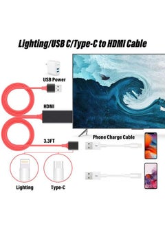 Hdmi Cables Adapter Usb To Hdtv Cable Wire Dongle Usb Male + Usb Female To Hdmi Male 1080P Hdtv Mirroring Cable For For Phone Pad S9 S8 Note 8 And More Steaming Sharing (Red) - pzsku/Z2E350A0CC0AF35773FC0Z/45/_/1693985778/8e74091e-de73-432c-bc0f-ac7e72c059a8