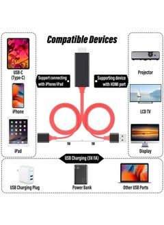 Hdmi Cables Adapter Usb To Hdtv Cable Wire Dongle Usb Male + Usb Female To Hdmi Male 1080P Hdtv Mirroring Cable For For Phone Pad S9 S8 Note 8 And More Steaming Sharing (Red) - pzsku/Z2E350A0CC0AF35773FC0Z/45/_/1693985788/d2ca2872-85ca-445b-8949-ea6225d1194a