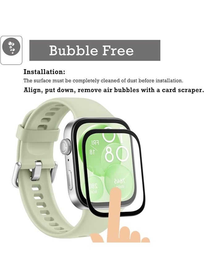 3PACK For Huawei Watch Fit 3 Screen Protector, 3D Curved Full Coverage Anti-scratch Bubble Free PMMA Flexible Protective Film Not Glass - Image 3
