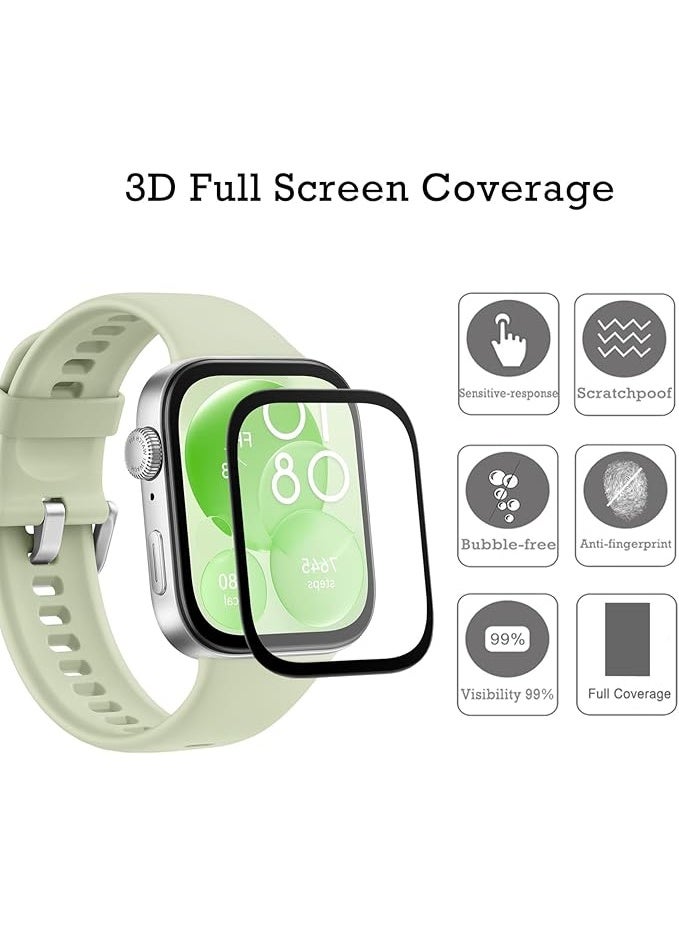3PACK For Huawei Watch Fit 3 Screen Protector, 3D Curved Full Coverage Anti-scratch Bubble Free PMMA Flexible Protective Film Not Glass - Image 5