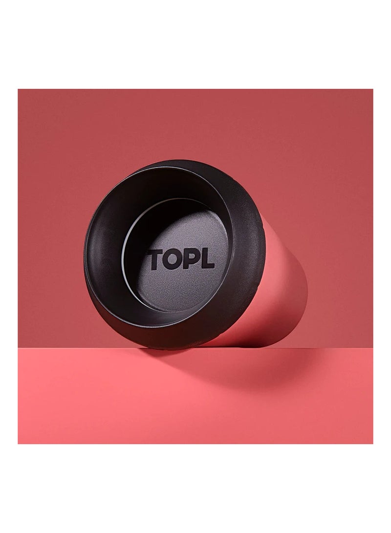 topl Reusable Travel Mug Insulated Leakproof Coffee Cup with Patented 360 Drink and Spill Safe Technology Flask Keeps Drinks Hot or Cold BPA-Free Dishwasher Safe Lid Short 12oz Stone orange 235ml  - Image 3