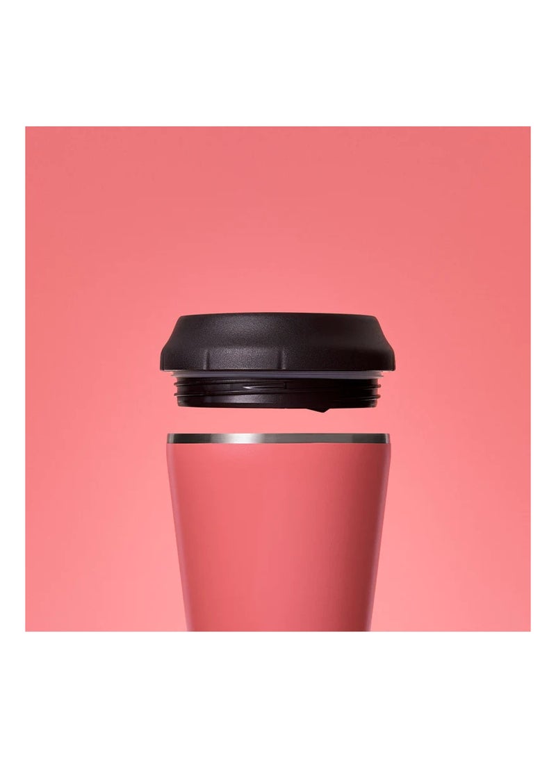 topl Reusable Travel Mug Insulated Leakproof Coffee Cup with Patented 360 Drink and Spill Safe Technology Flask Keeps Drinks Hot or Cold BPA-Free Dishwasher Safe Lid Short 12oz Stone orange 235ml  - Image 2
