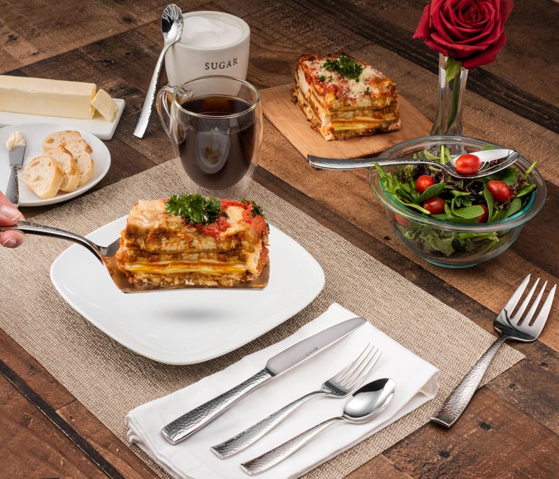Hudson Essentials Hudson Essentials Hammered 18/10 Stainless Steel Hostess Serving Utensil Set, 8-Piece Set with Cake Knife, Cake Server and Lasagna Pie Server, Dishwasher Safe  - Image 5