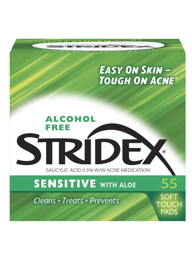 Stridex Medicated Pads For Sensitive Skin, 55 Count - Image 1