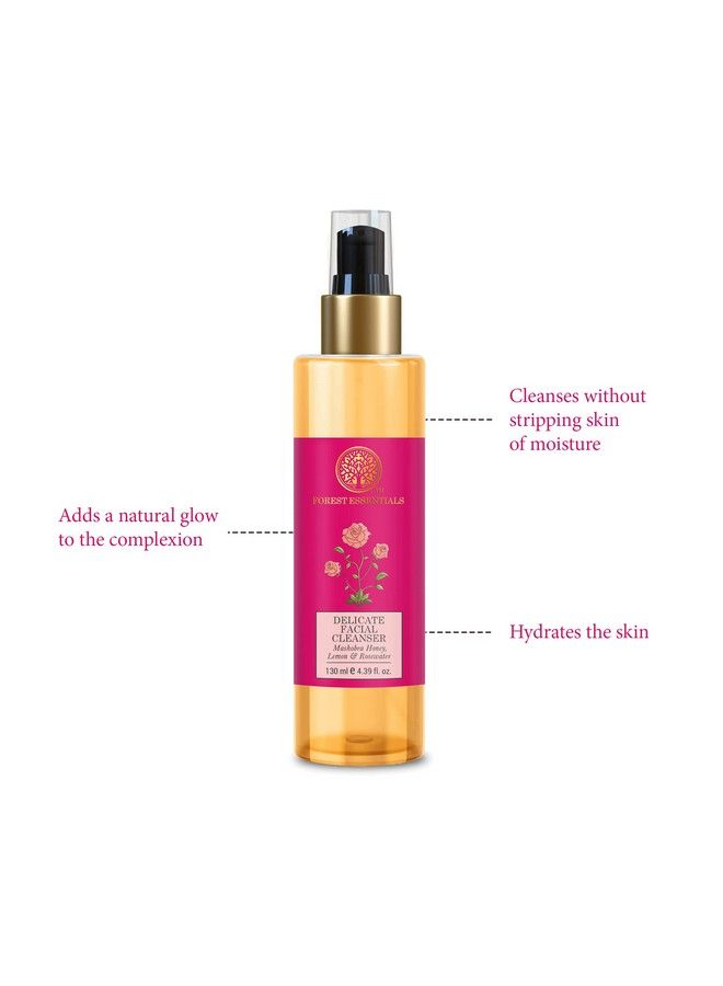 Forest Essentials Delicate Facial Cleanser Mashobra Honey Lemon & Rose Water 130 Ml (Face Wash) - Image 5