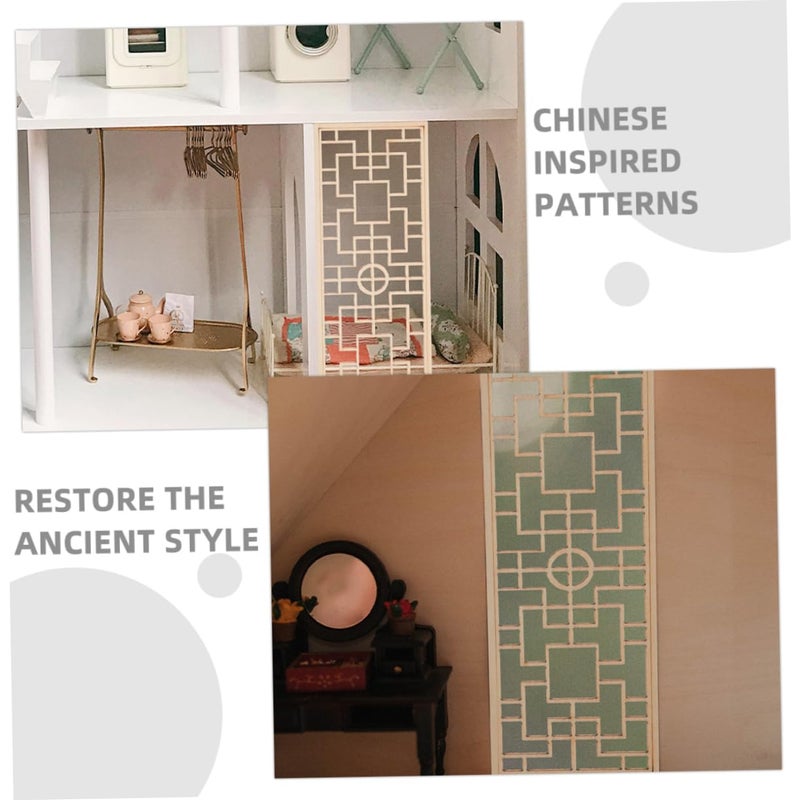 6 قطع من فواصل الخصوصية ذات الطراز الصيني الخشبية لتزيين منزل الدمى DIY والتحف التعليمية - Image 4