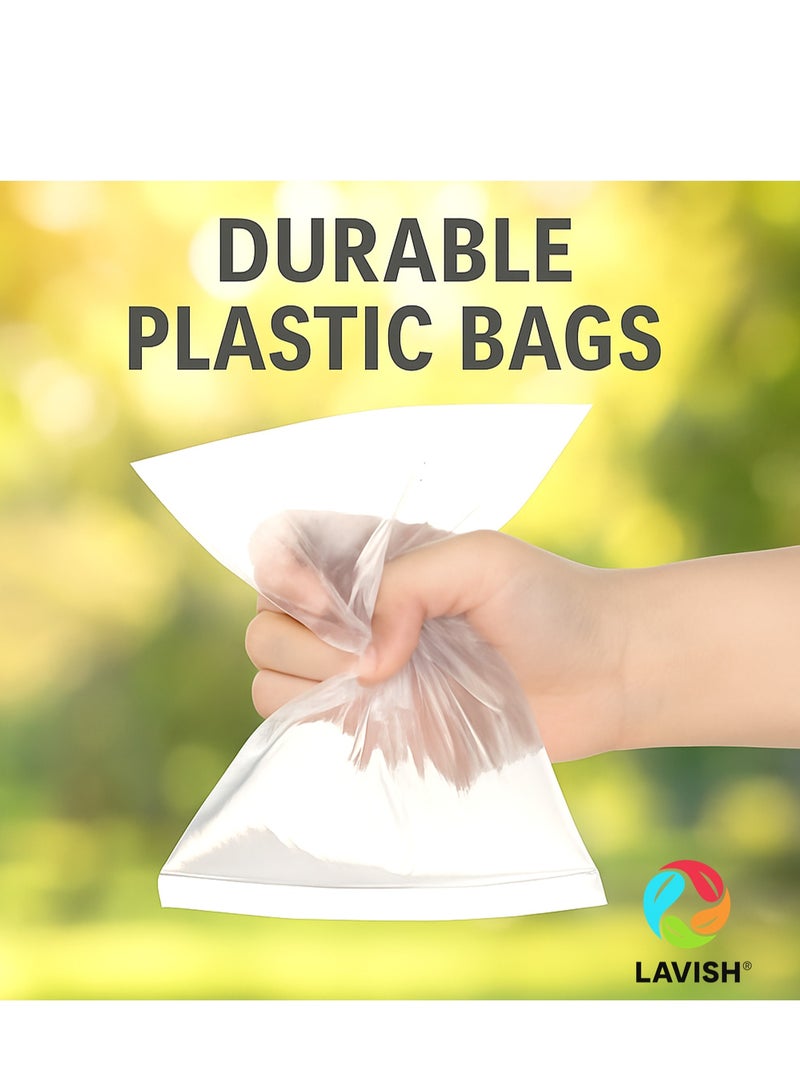 Lavish Clear Ziplock Bags 18x21CM | 25 PACK Transparent Resealable Plastic Pouches |Reclosable Seal for Food Jewelry Travel Packing Storage | Multi Purpose Plastic Zipper Bags - Image 3