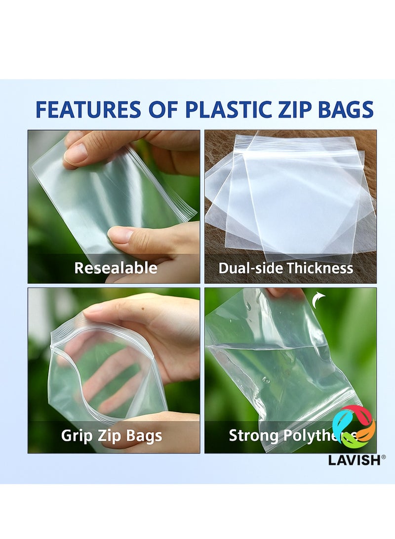 Lavish Clear Ziplock Bags 18x21CM | 25 PACK Transparent Resealable Plastic Pouches |Reclosable Seal for Food Jewelry Travel Packing Storage | Multi Purpose Plastic Zipper Bags - Image 4