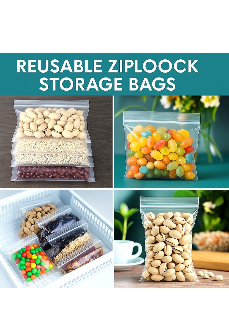 Lavish Clear Ziplock Bags 18x21CM | 25 PACK Transparent Resealable Plastic Pouches |Reclosable Seal for Food Jewelry Travel Packing Storage | Multi Purpose Plastic Zipper Bags - Image 5