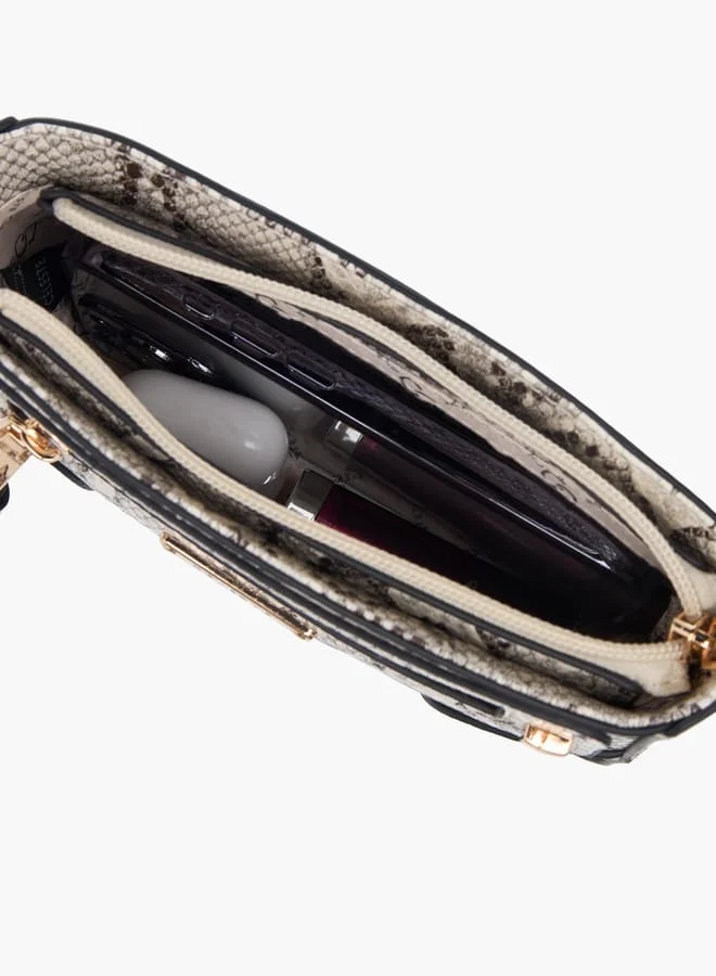 سيليست Womens Animal Print Crossbody Bag With Zip Closure And Detachable Strap