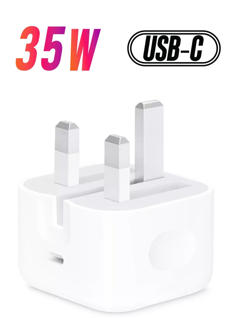 Generic - 35W USB-C Power Adapter for iPhone 16 Series, Samsung S24, and USB-C Devices (Without Cable) - Image 1
