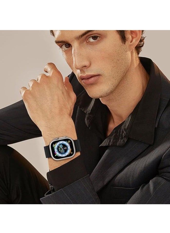 ACLIX - Sport New Silicone Band Compatible with Apple Watch Ultra Ocean 42/44/45/49mm Strap for iWatch Series Ultra 8 7 6 5 SE-Black - Image 1