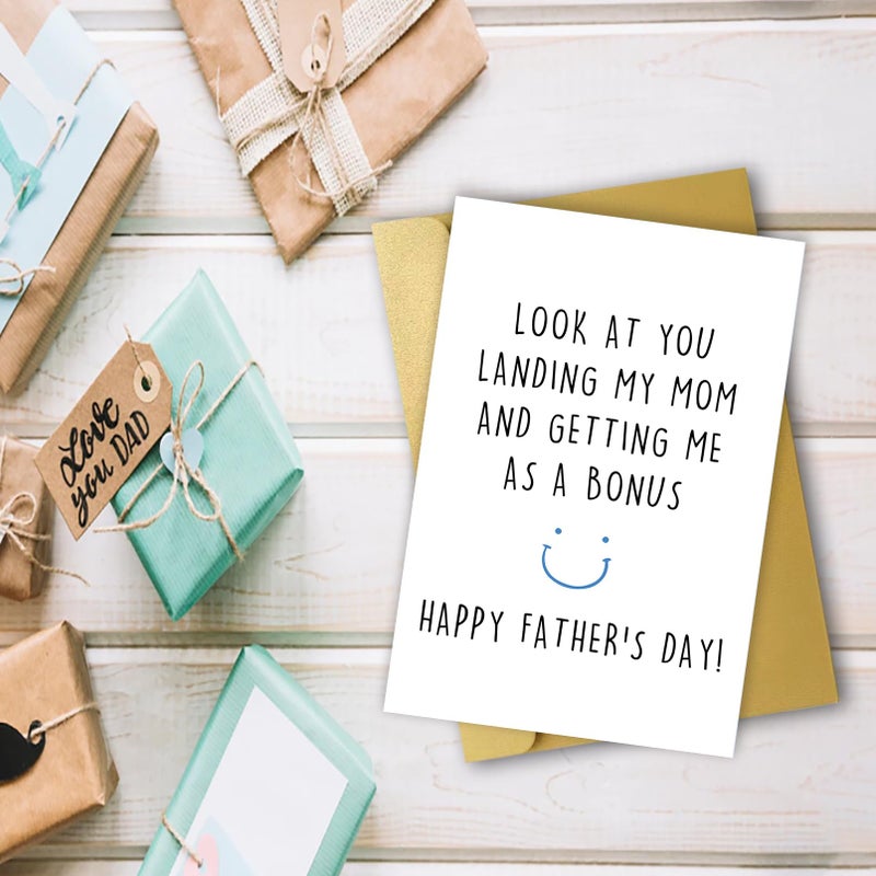 OJsensai Funny Stepdad Fathers Day Card from Step Son Daughter, Gifts for Bonus Dad, Happy Fathers Day for Step Dad - Image 3