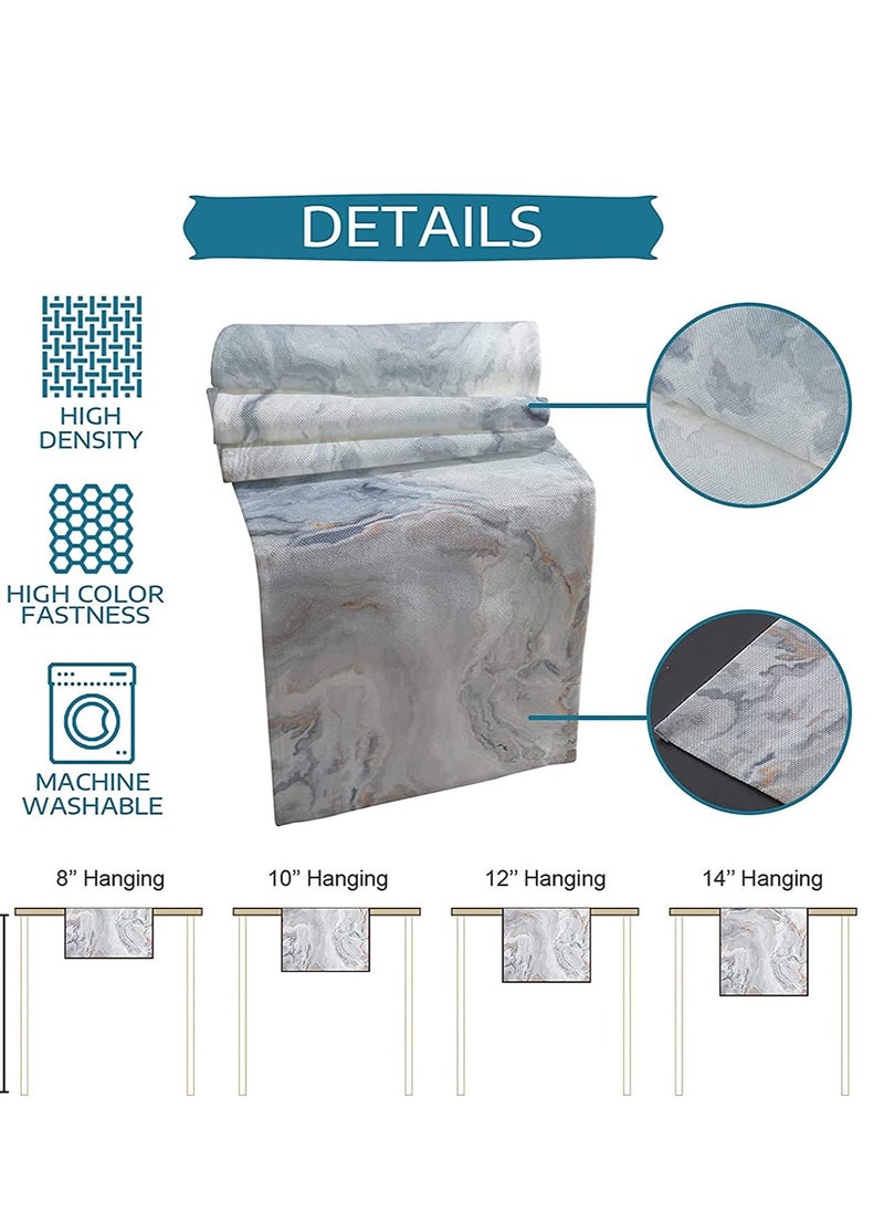 SYOSI Marble Agate Table Runner-Marble Textured Burlap Runner 70 Inches Long, Abstract Runners Dresser Scarves for Dining Room Kitchen, Wedding, Holiday Party Decor 13"x70"  - Image 5