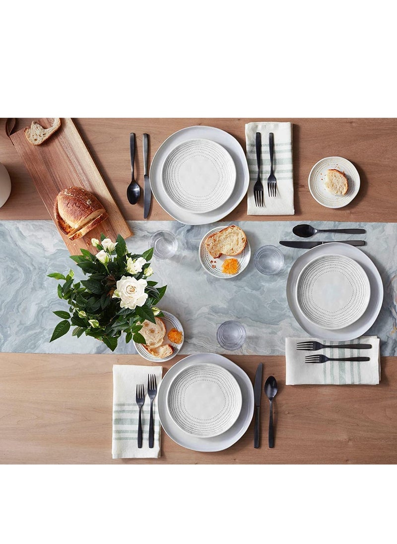 SYOSI Marble Agate Table Runner-Marble Textured Burlap Runner 70 Inches Long, Abstract Runners Dresser Scarves for Dining Room Kitchen, Wedding, Holiday Party Decor 13"x70"  - Image 4