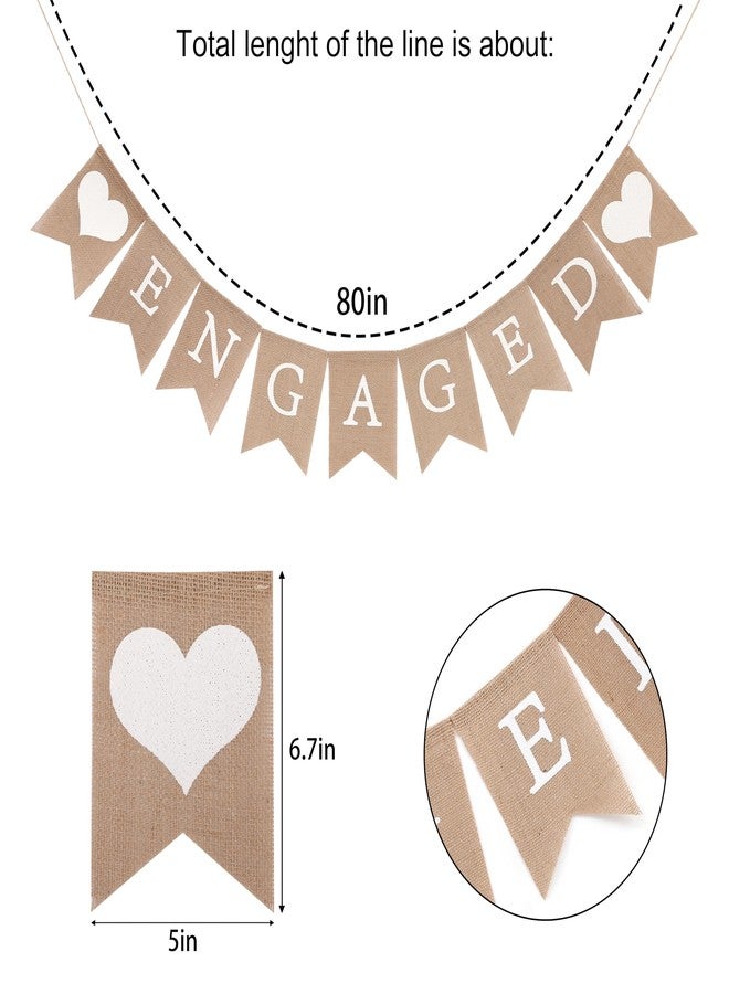 WAWOO Rustic Engaged Burlap Banner - Engagement, Bridal Shower Decor, Pink, Country, 5x6.8 Inches - Image 5