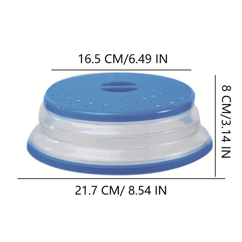 JYYHSF Collapsible Microwave Splatter Cover, Microwave Plate Cover With Steam Ventï¼ŒBPA-Free Silicone & Plastic(blue, 8.5IN) - Image 2