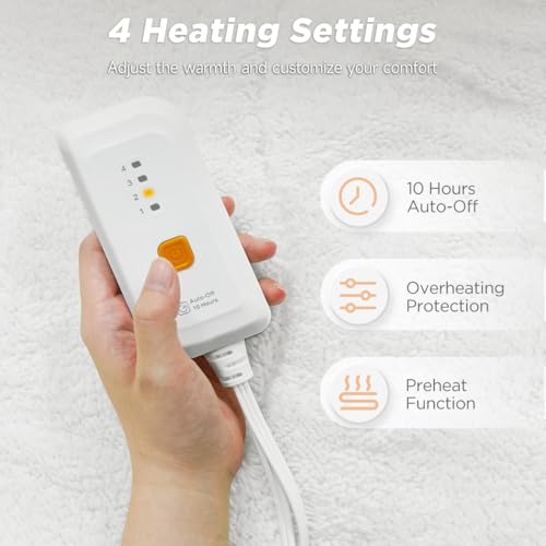 Templewet Heated Mattress Pad Mini Twin Size - Single Control Electric Mattress Pad with 4 Heat Settings & 10 Hour Auto Off, Fast Heating Bed Warmer Mattress Deep Pocket Machine Washable,31"x 55" - Image 5