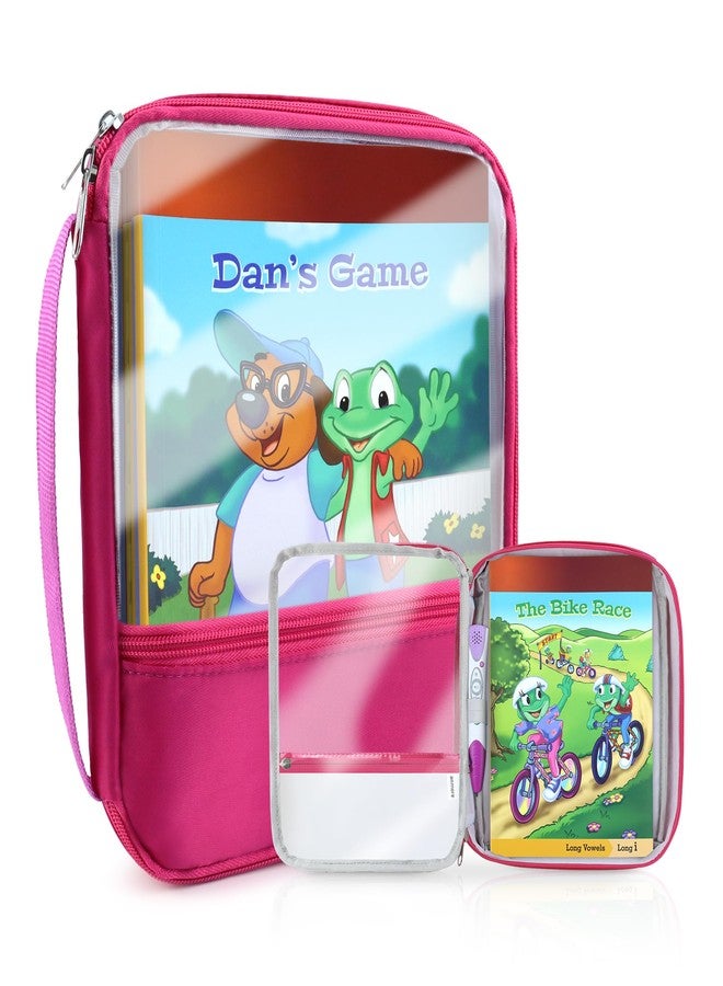 Annmore Carrying Bag Compatible with Leapfrog LeapReader System Learn-to-Read 10 Book Mega Pack, Pink - Image 1