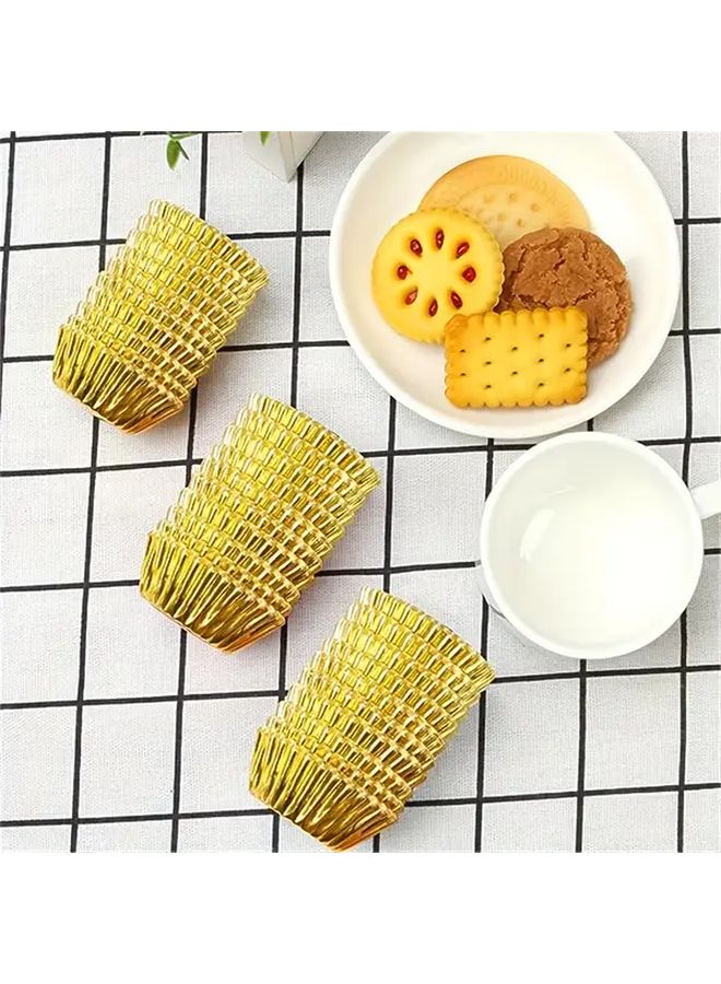 Mini Foil Cupcake Liners 1000pcs Golden Size S For Weddings Birthdays Baking - Image 1