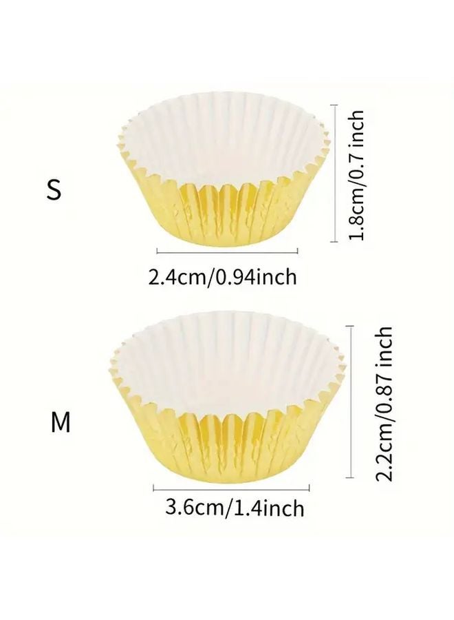 Mini Foil Cupcake Liners 1000pcs Golden Size S For Weddings Birthdays Baking - Image 4