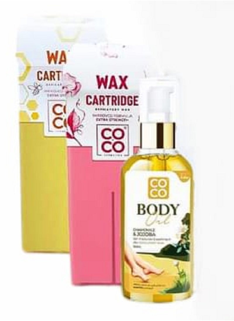 Coco - Coco Wax Hair Removal Set: 2 Pieces Of Wax, Oil And Wipes - Image 1