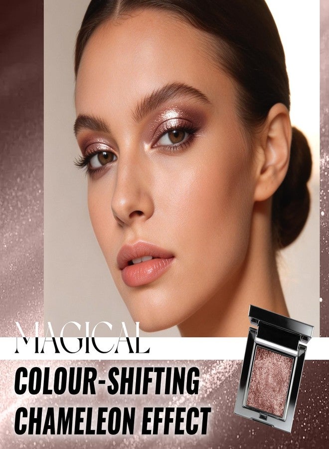 U-Shinein Duochrome Holographic Glitter Brown Eyeshadow Palette Single, Multichrome Metallic Shimmer Chameleon Eye Highlighter，Rich Color Diamond Sparkle Eye Shadow Eye Brightener for Fairy Make - Image 3