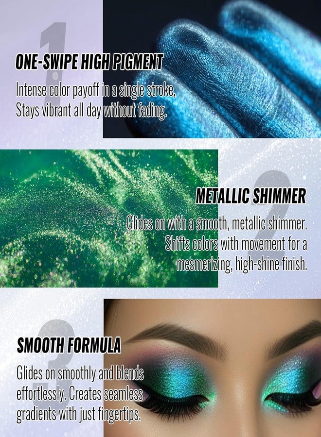U-Shinein Duochrome Holographic Glitter Brown Eyeshadow Palette Single, Multichrome Metallic Shimmer Chameleon Eye Highlighter，Rich Color Diamond Sparkle Eye Shadow Eye Brightener for Fairy Make - Image 4