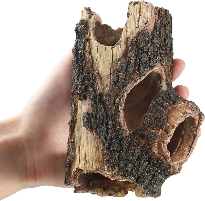 IBWell Aquarium Wood Fish Tank Decorations，Resin Fake Logs Terrarium DÉCor, Reptile Hide Aquarium Hideout for Fish Cave, Small Turtles, to 20 Gallon Tank - Image 3