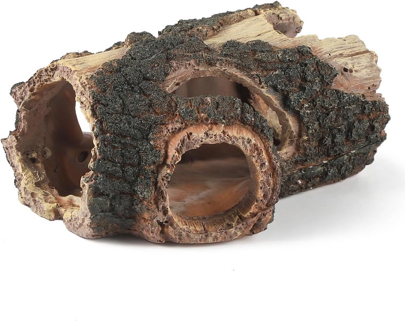 IBWell Aquarium Wood Fish Tank Decorations，Resin Fake Logs Terrarium DÉCor, Reptile Hide Aquarium Hideout for Fish Cave, Small Turtles, to 20 Gallon Tank - Image 1