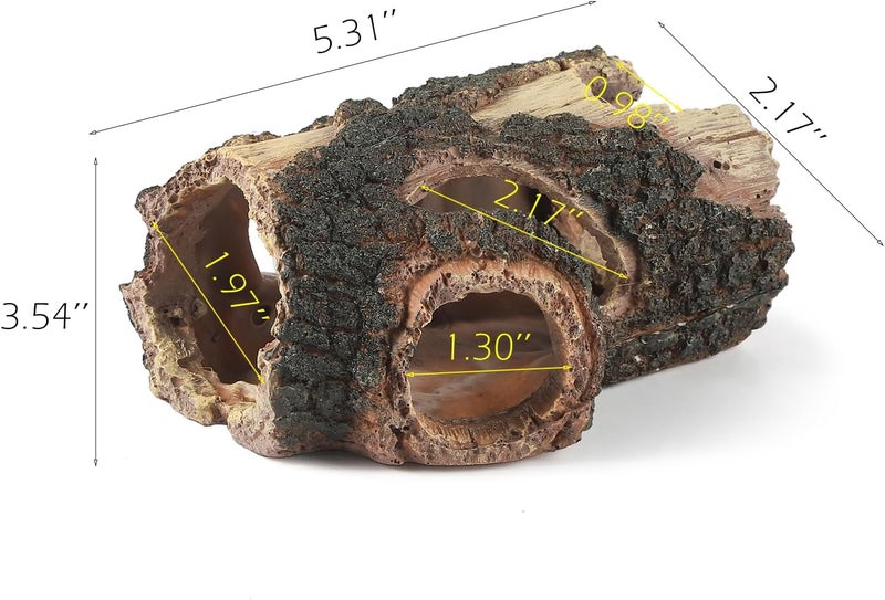 IBWell Aquarium Wood Fish Tank Decorations，Resin Fake Logs Terrarium DÉCor, Reptile Hide Aquarium Hideout for Fish Cave, Small Turtles, to 20 Gallon Tank - Image 2
