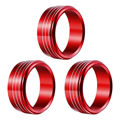 VORCOOL 3pcs Red Anodized Aluminum Climate Control Knob Ring Covers for STI Impreza Forester XV Crosstrek (Red) - Image 4