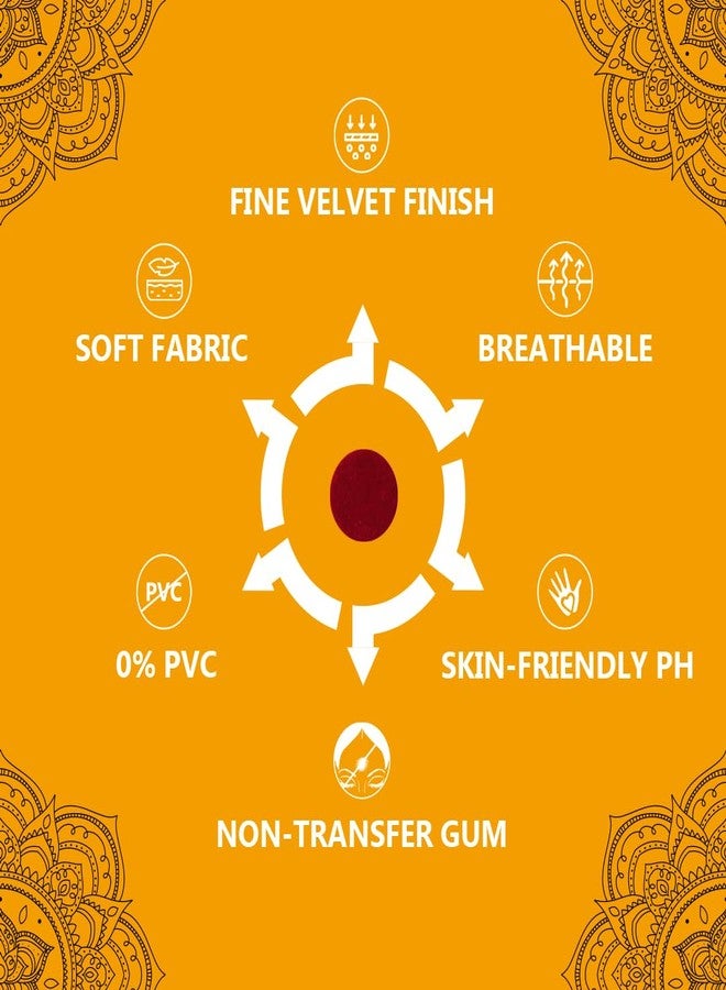 Eyetex Pallavi Sticker Bindi/Pottu|Round|Aloe Vera & Papaya Extracts|Breathable Non-Irritating Velvet Fabric|P2A|Light Maroon|20 Flaps - Image 3