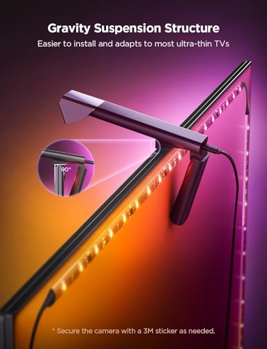 Govee TV Backlight 3 Lite with Fish-Eye Correction Function Sync to 40-50 Inch TVs, 7.8ft RGBICW Wi-Fi LED Strip Lights with Camera, 4 Colors in 1 Lamp Bead, Voice and APP Control, Adapter - Image 5